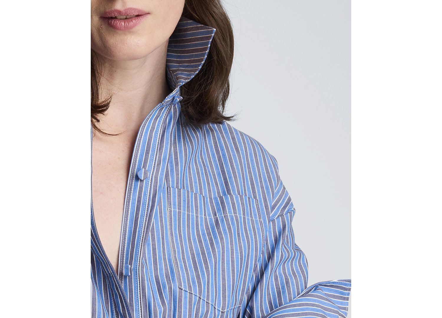 Women's Long-Sleeve Drop Shoulder Mini Shirt Dress