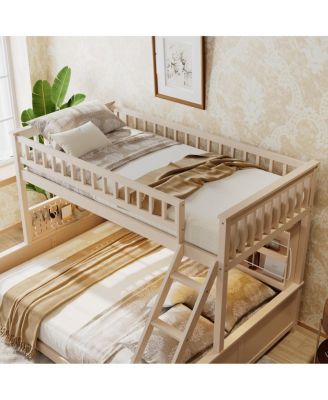 Twin XL over Bunk Bed with Shelving, Lights & Pegboard