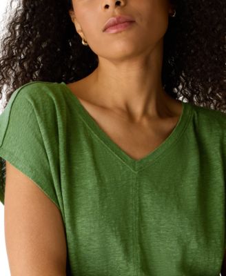 Women's & Plus Size Jersey V-Neck Square T-Shirt