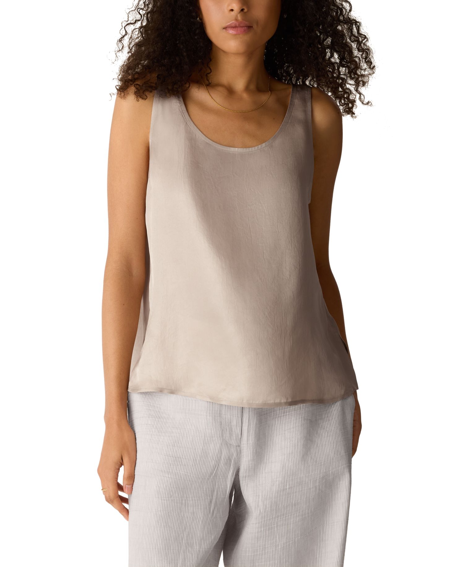 Women's & Plus Size Shimmer Scoop Neck Tank Top