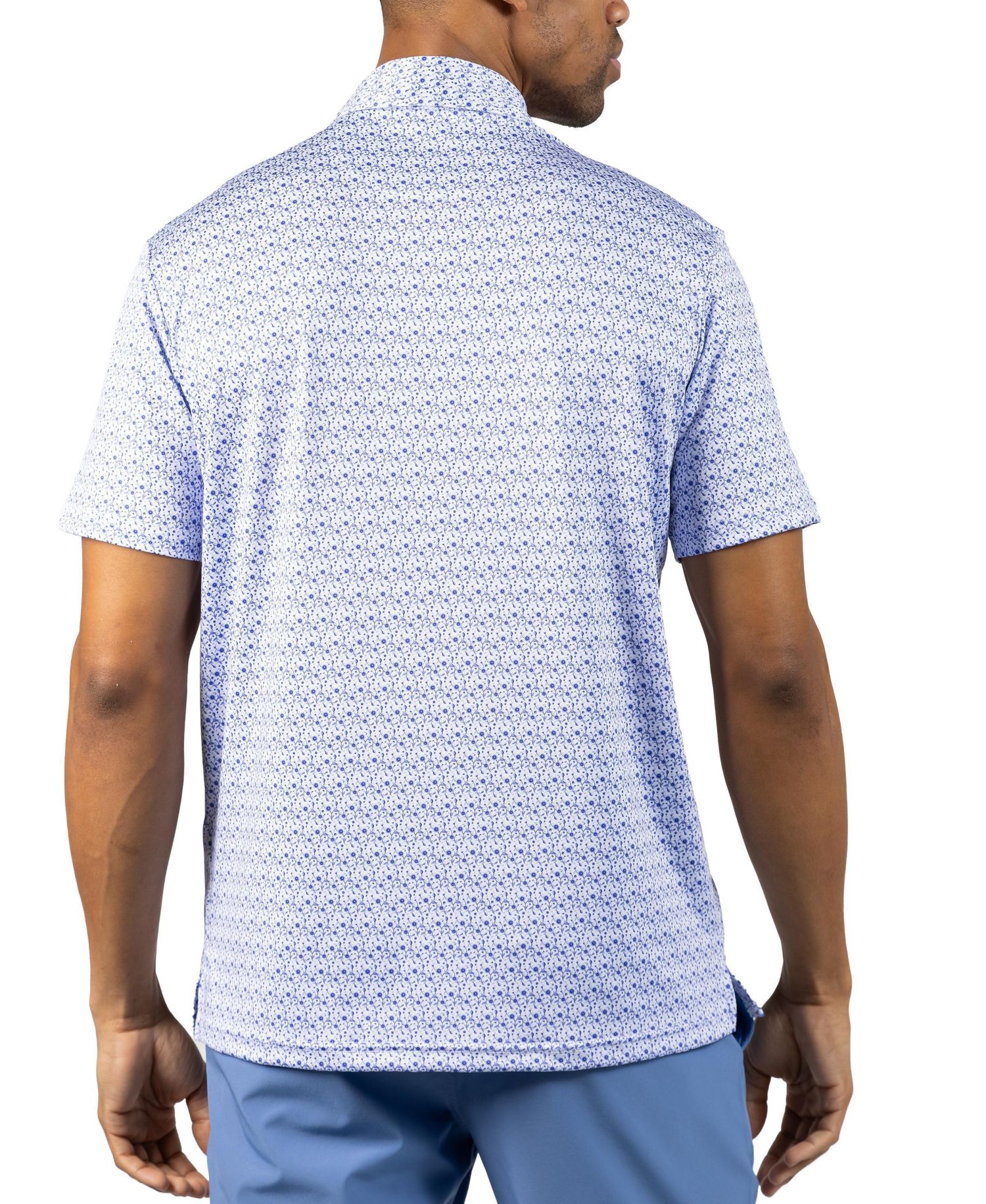 Men's Floral Chain Printed Performance Polo