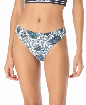Michael Kors Women's Printed High-Leg Bikini Bottoms