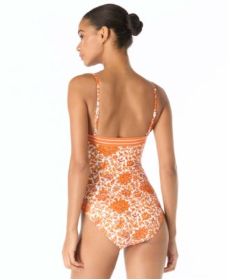 Women's Bandeau Neck Printed One-Piece Swimsuit