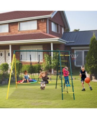 Boys 2-Seat Indoor/Outdoor Swing Set with Safety Belt