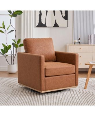Modern Swivel Accent Chair, 360° Rotation Leisure Chair with Removable Cushion