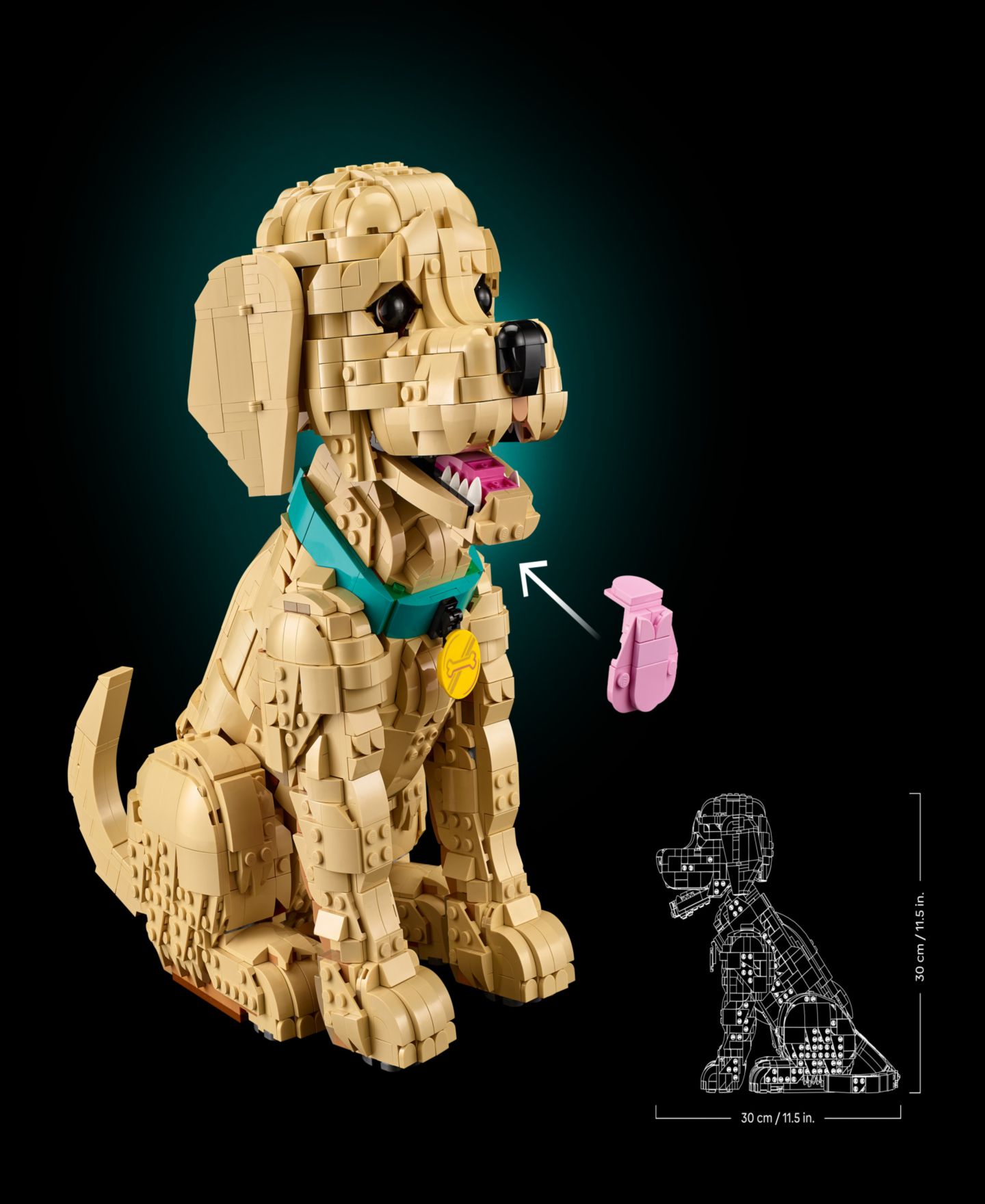 Детский конструктор LEGO® Icons Golden Retriever Puppy Building Set 11384, 2102 Pieces — фото 3