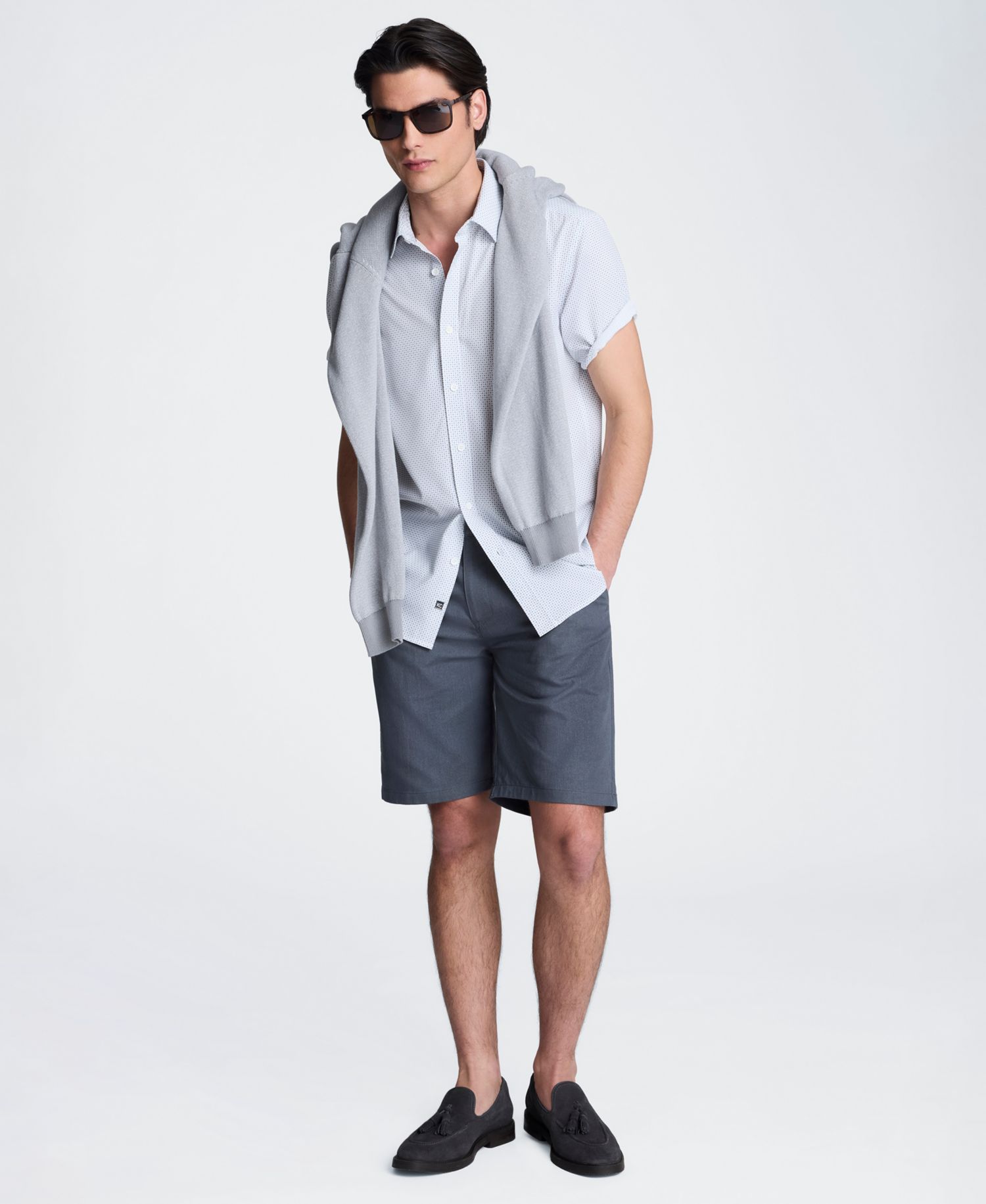 Men's Short-Sleeve Point Collar Shirt