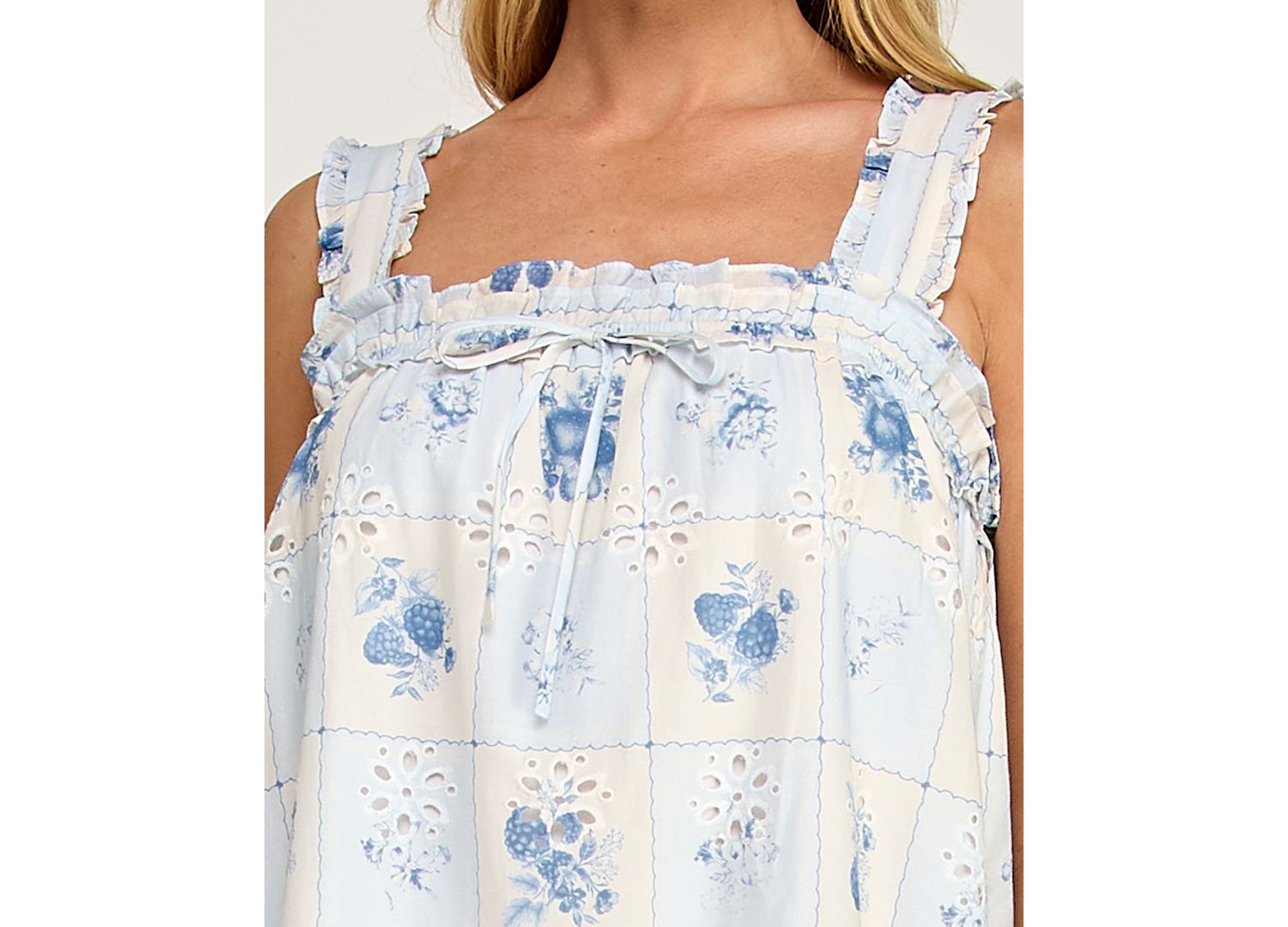 Juniors' Square Neck Sleeveless Printed Short Dress