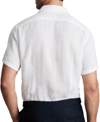 Men's Slim Fit Linen Button-Through Shirt