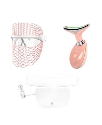 7-in-1 LED Light Therapy Face Mask, Sculpting Wand, and Neckplate