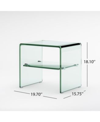 Tempered Glass & Aluminum End Table - Living Room Accent