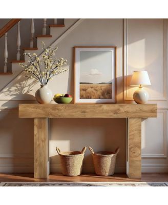  Farmhouse Entryway Console Table with Storage