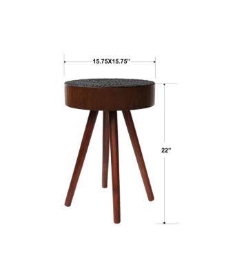   15.7" Round Side Table - Modern Accent Nightstand for Compact Spaces