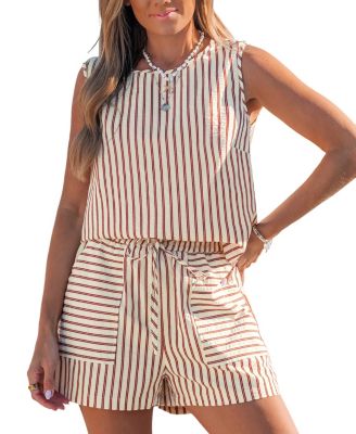 Women's Crew Neck Unlined Short Set