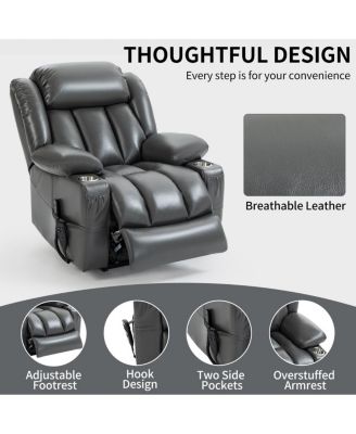 Dual Motor Infinite Position Leatherair Power Lift Recliner Chair