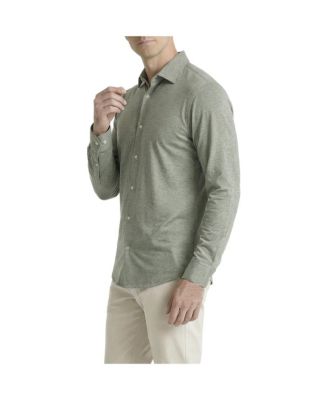 Men's Office-Leisure Collection Melange Seamless Long Sleeve Shirt