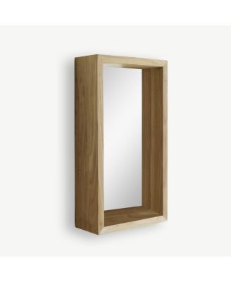 Solid Teak Bathroom Mirror with Shelf attached 55x30 New Tikamoon