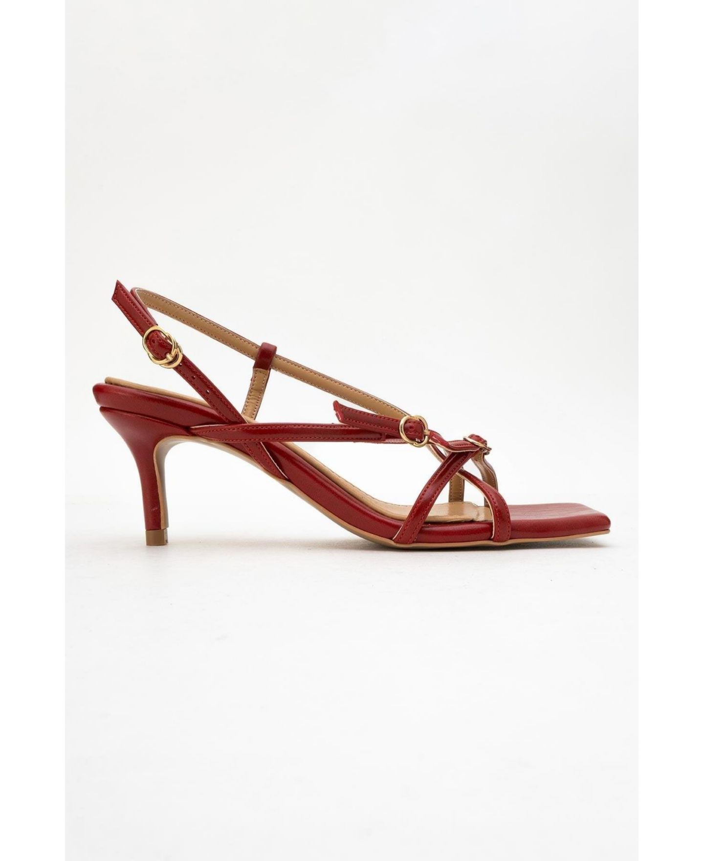 Женские сандалии Prologue Shoes Chaka Square Toe Stiletto, цвет: Красный — фото 2