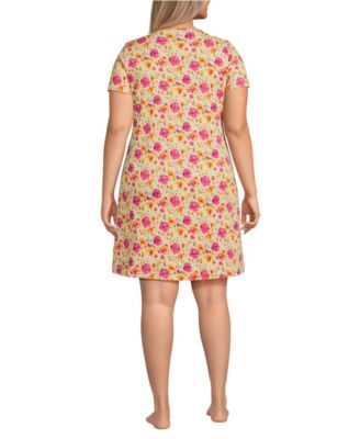 Plus Size Cotton Short Sleeve Knee Length Nightgown
