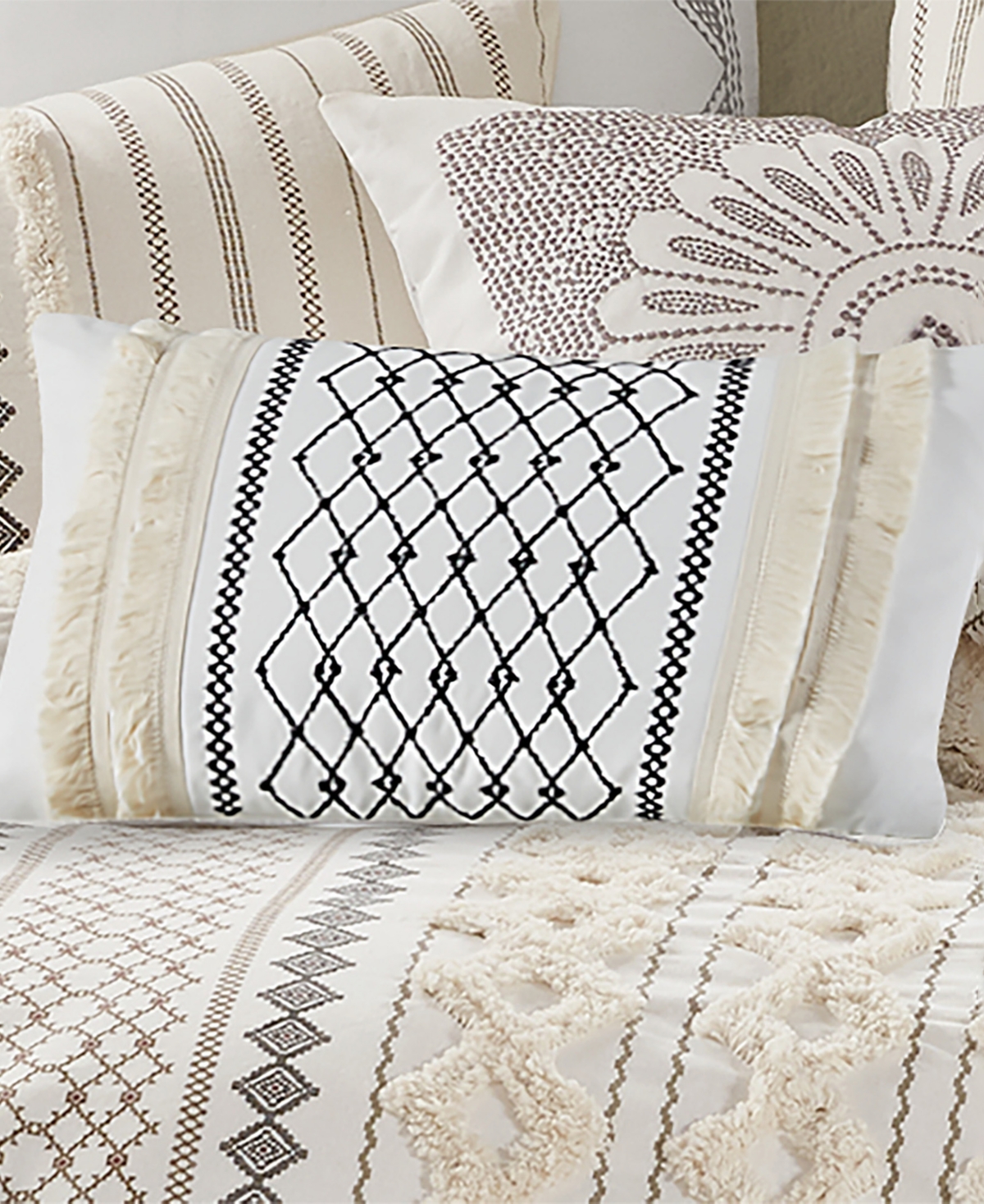 Ink+Ivy Bea Embroidered Decorative Pillow, 12" x 20"