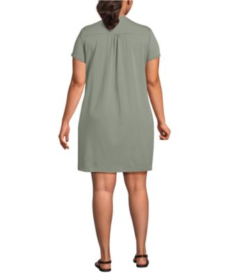 Plus Size Cotton Modal Pintuck Short Sleeve Dress