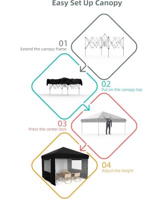 Pop Up Canopy Tent 10x10 Outdoor Canopy tz Set Up Heavy Duty Commercial Instant Tent Shelter, 3-Sidewall