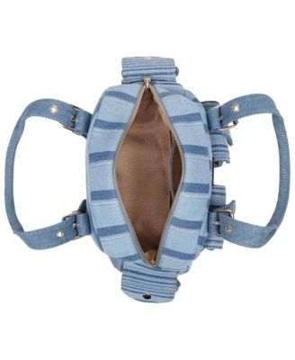 Multi Stripe Soft Satchel – Mini Handbag with Utility Pockets