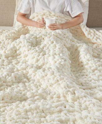 Chunky-Knit Chenille Throw, 50" x 60"