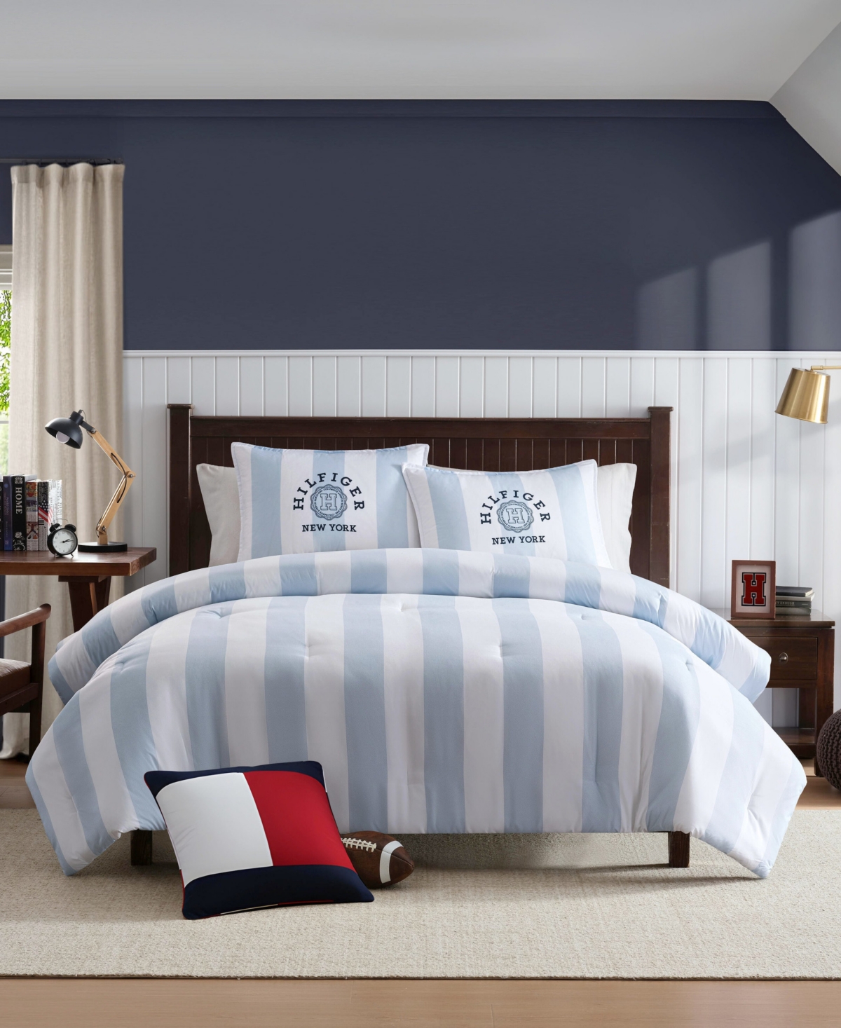 Tommy Hilfiger Berkeley Stripe Washed Microfiber -Pc. Comforter Set