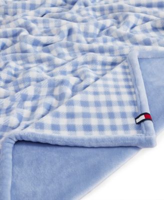 Modern Check Printed Plush Throw, 70" x 50"