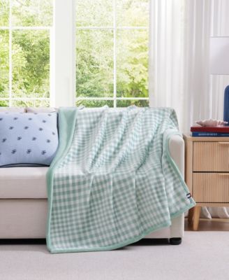 Modern Check Printed Plush Throw, 70" x 50"