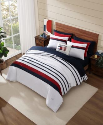Tommy Classic Stripe Cotton Reversible 3-Pc. Duvet Cover Set, King