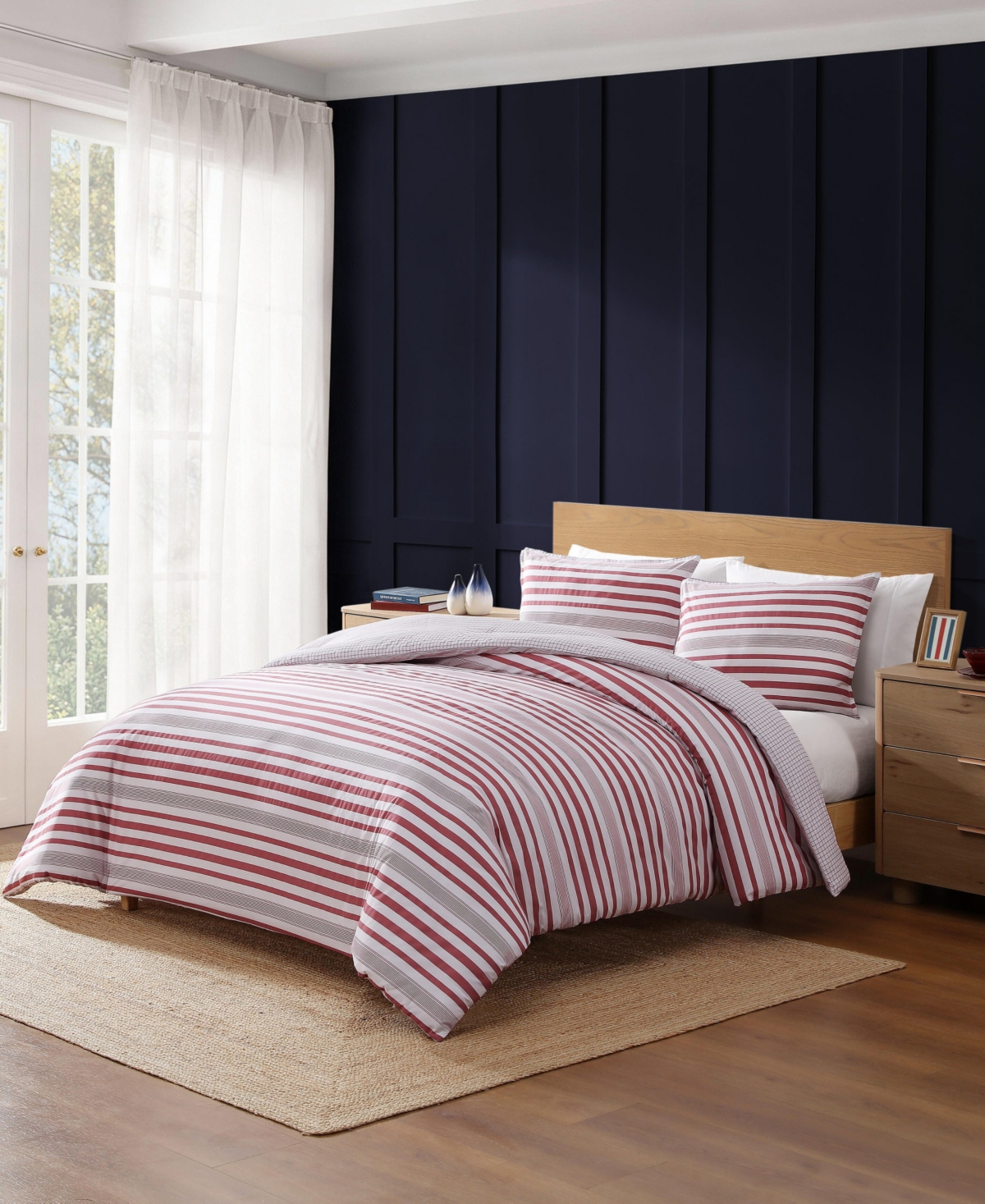 Tommy Hilfiger Mandalay Beach Stripe Cotton Reversible -Pc. Duvet Cover Set