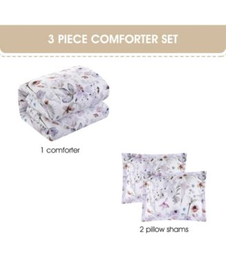 Pantoja Floral 3-Pc. Comforter Set, Queen