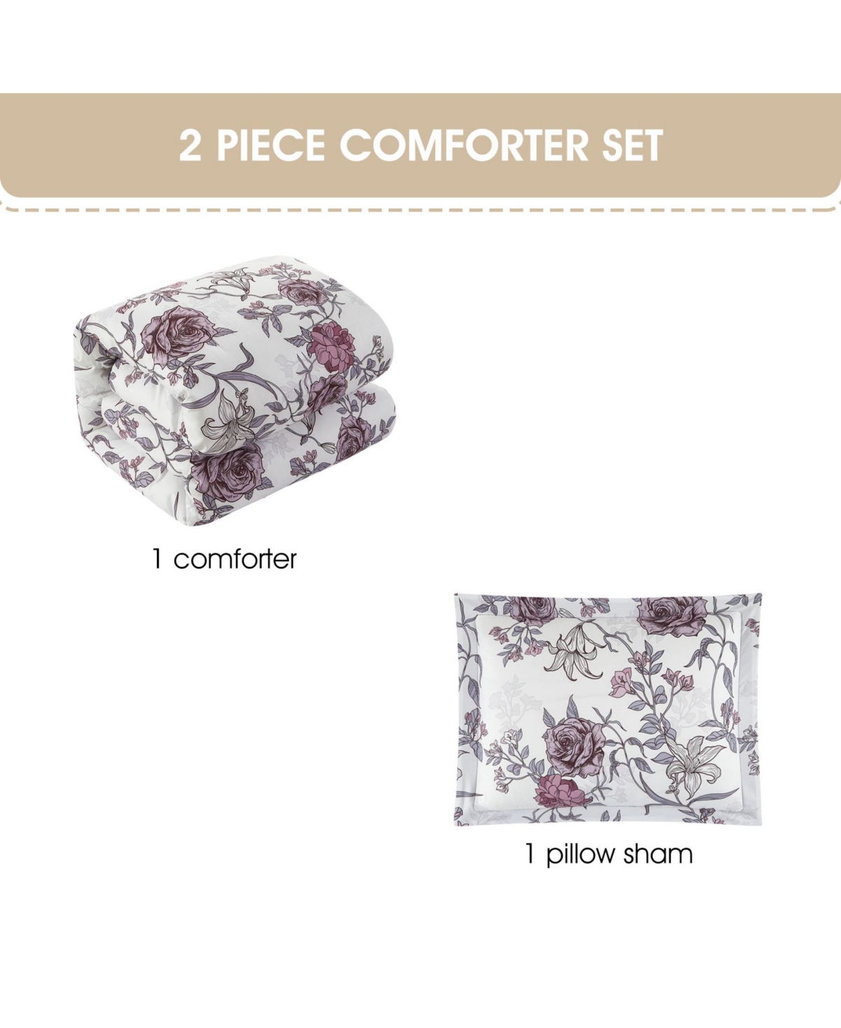Stratford Park Rita Floral 3-Pc. Comforter Set