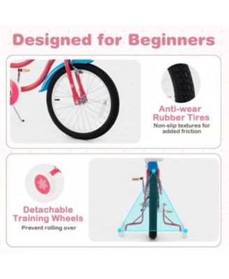 18 Inch Girls Bike with Doll Seat and Training Wheels for 3-5 Years