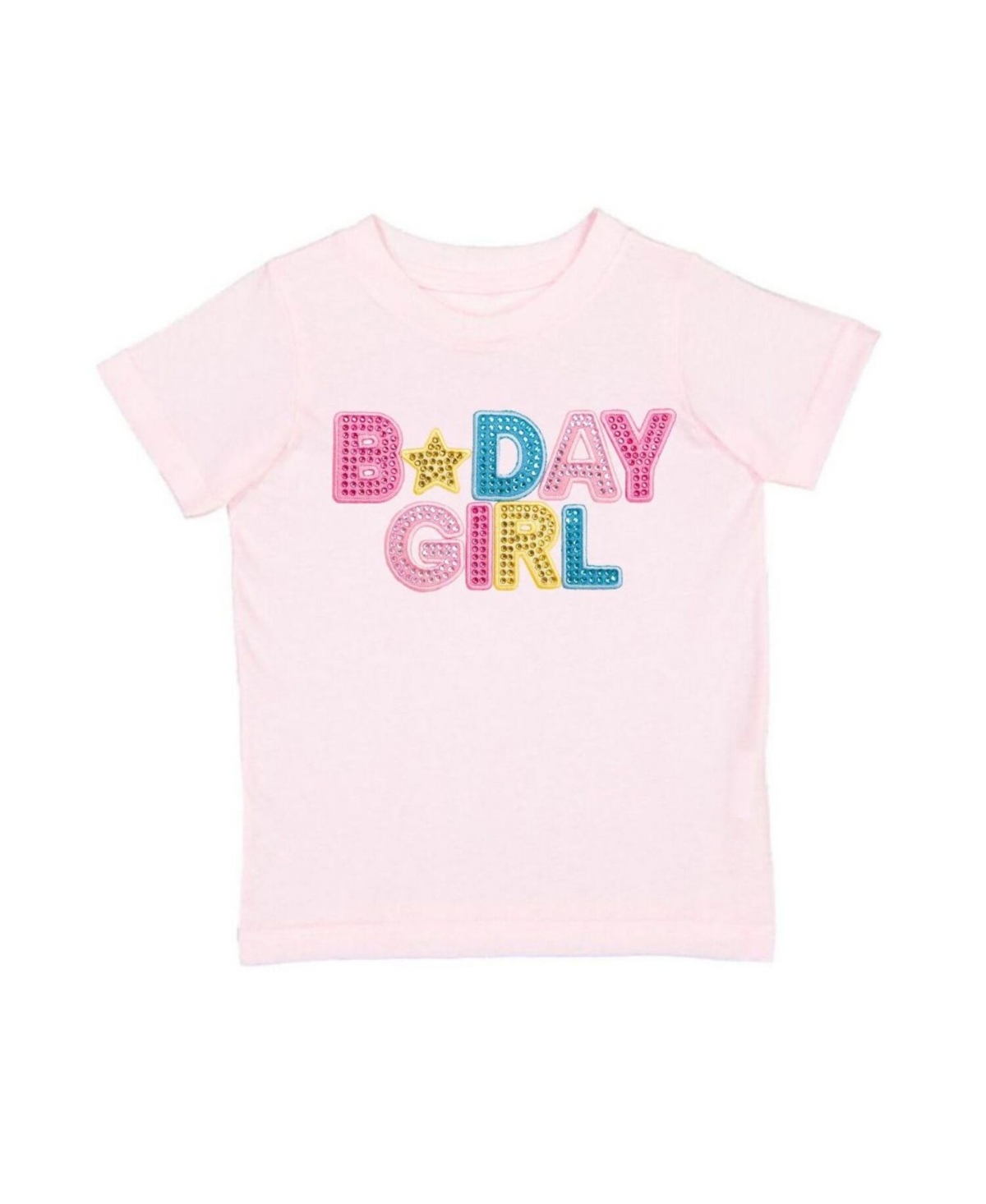 Sweet Wink Little Girls Birthday Girl Rhinestone Patch Short Sleeve T-Shirt