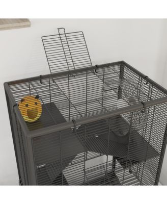 Hamster Cage, 4 Tiers Hamster k with Deep Glass Bottom, 24"L