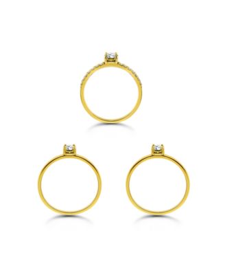 (1 3/8 ct.t.w) 3-Pc. Set Round Cubic Zirconia Stone Band Rings