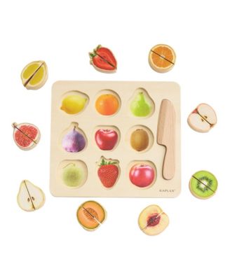 Wooden Slice & Match Fruit & Vegetable Puzzles