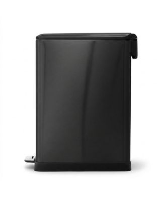 13 Gallon Dual Compartment Stainless Steel Kitchen Trash Can with Step Pedal and Soft Close Lid, Black