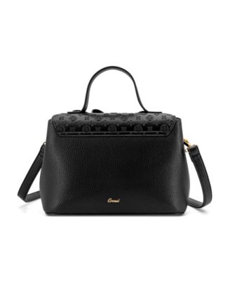 Noble Cross-Bow Embossed Small Satchel Bag