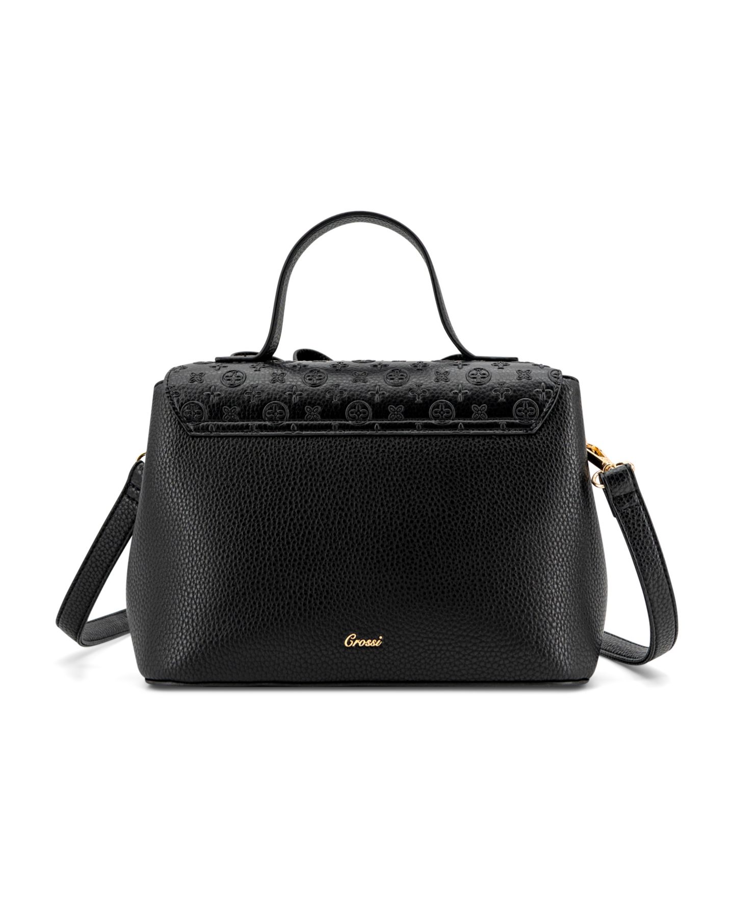 Женская сумка LIKE DREAMS Noble Cross-Bow Embossed Small Satchel Handbag, цвет: Чёрный — фото 2