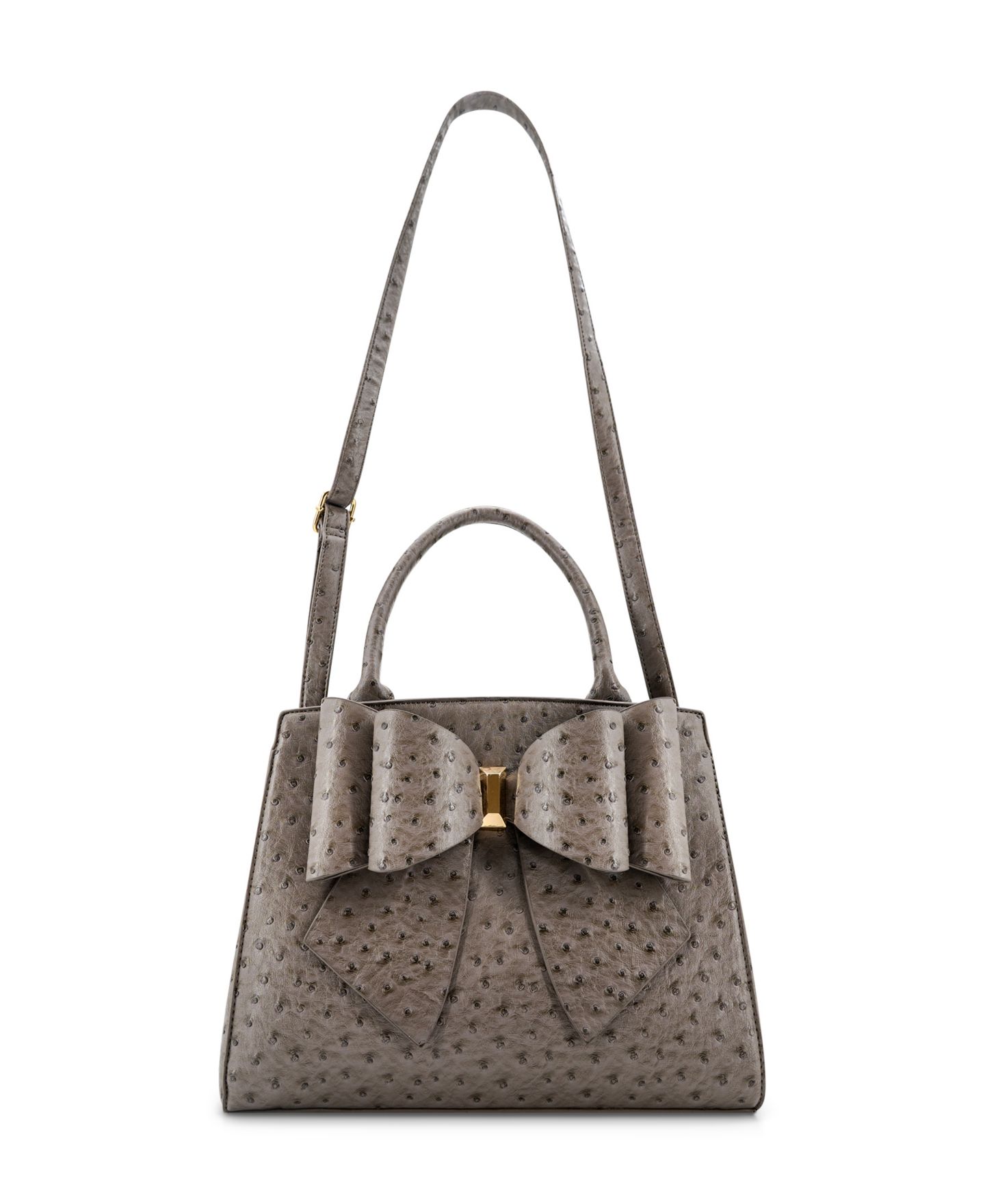 Женская сумка LIKE DREAMS Elodie Embossed Bow Top Handle Medium Satchel Handbag, цвет: Серый — фото 6