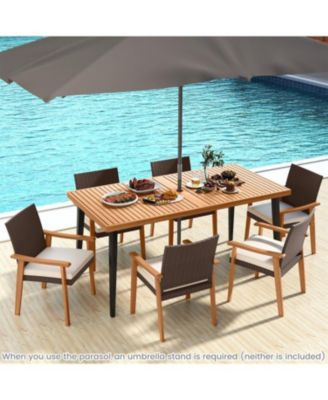 Patio Rattan Dining Chairs Set of 2 with Removable Cushions