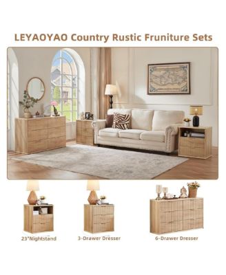 Farmhouse 23" Fluted Nightstand with 2 Drawers and Charging Station