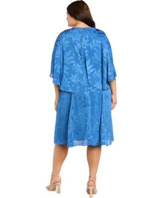 Plus Size Satin Burnout Overlay Dress