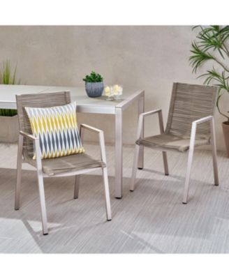 Outdoor Modern Aluminum Dining Chair with Rope Seat