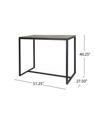 Ernesto Acacia Wood Modern Industrial Outdoor Bar Table