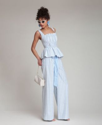 Women's Smocked Detail Peplum Top